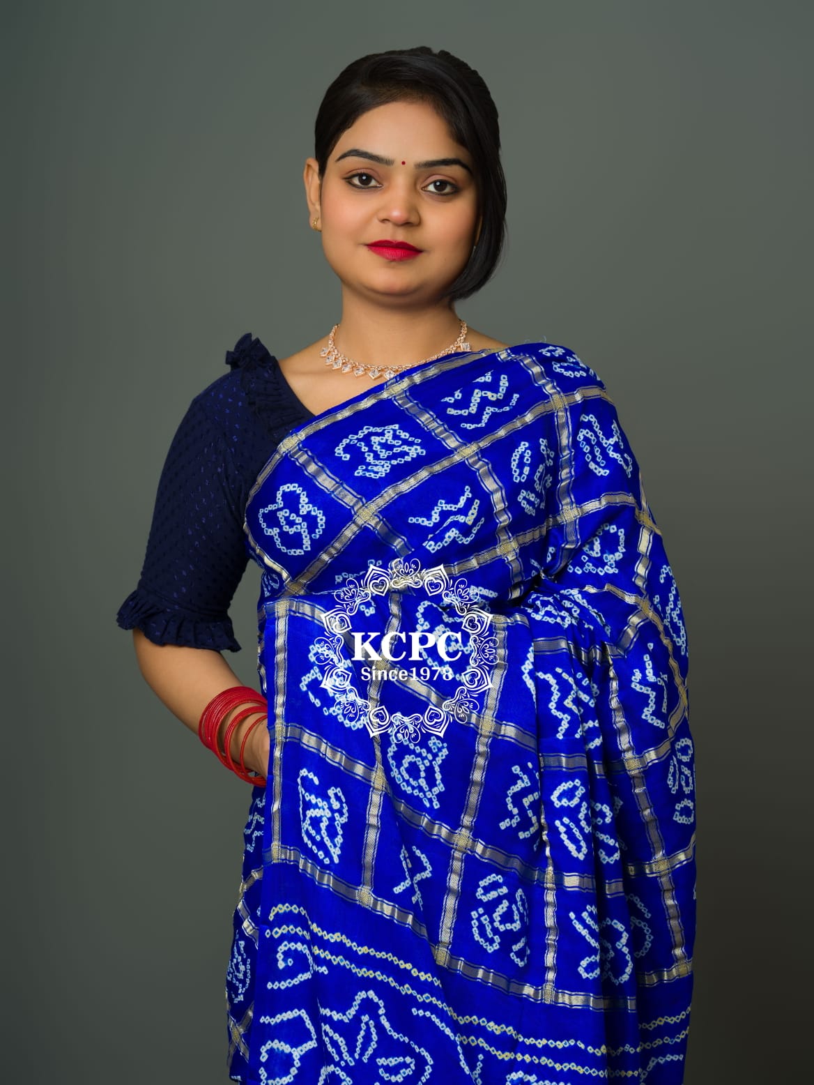 Pure Gaji Silk Bandhani Ghatchola Saree with Blouse, OR, KCPC