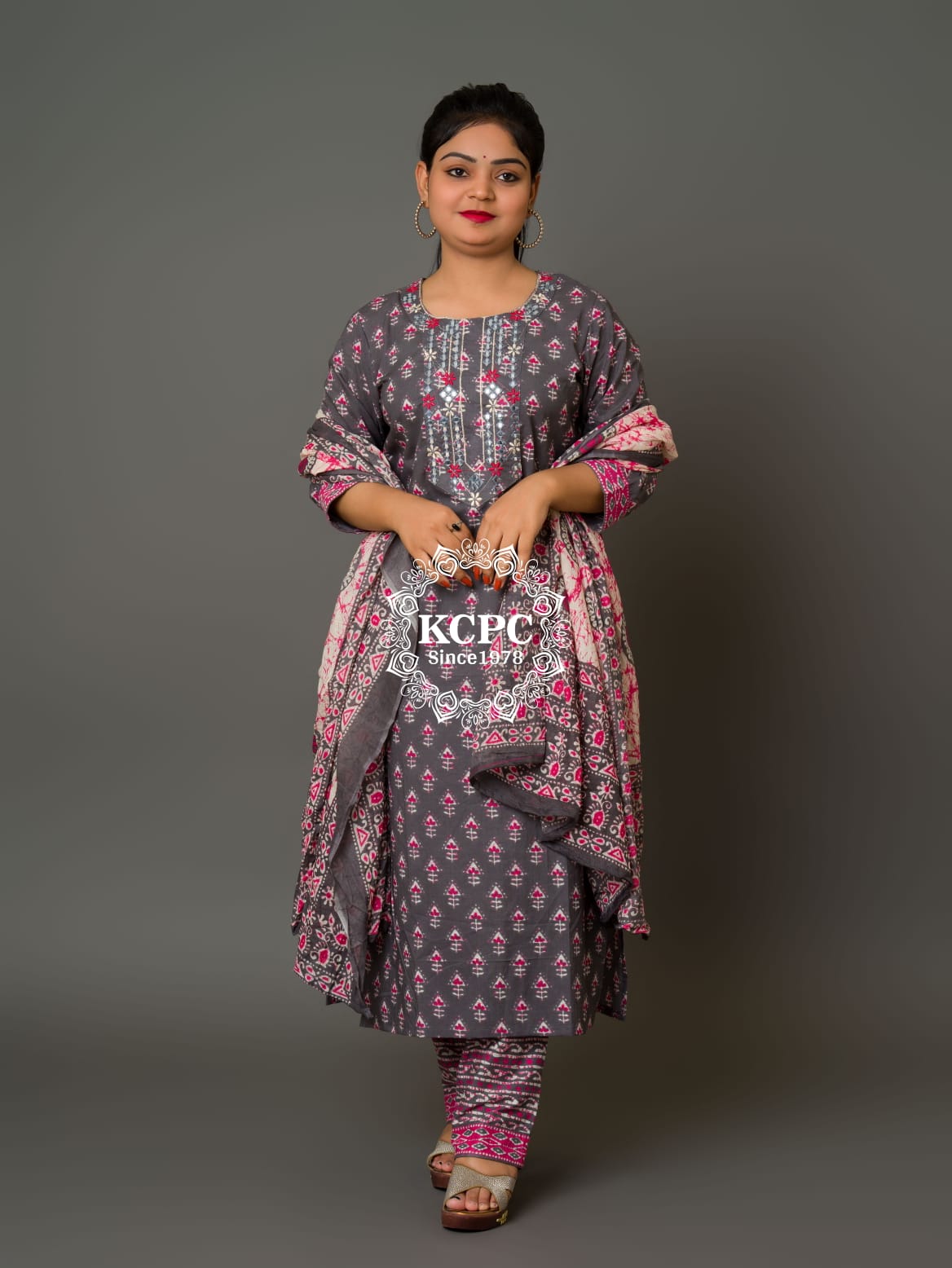 Latest New KCPC Launch Adorable Ajrakh Suit Handblock Sanganeri Print kurti set with plazo and dupatta