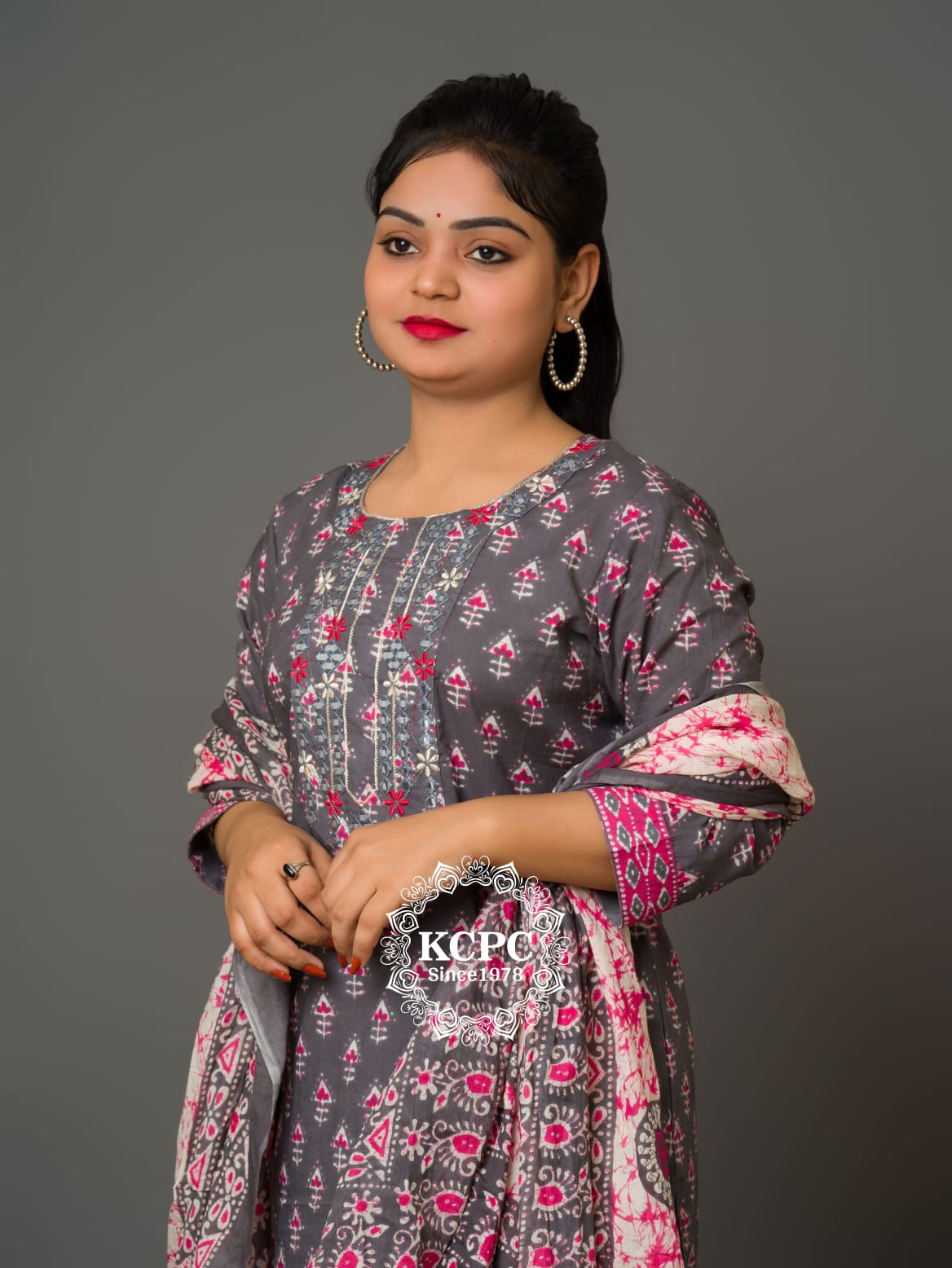 Latest New KCPC Launch Adorable Ajrakh Suit Handblock Sanganeri Print kurti set with plazo and dupatta