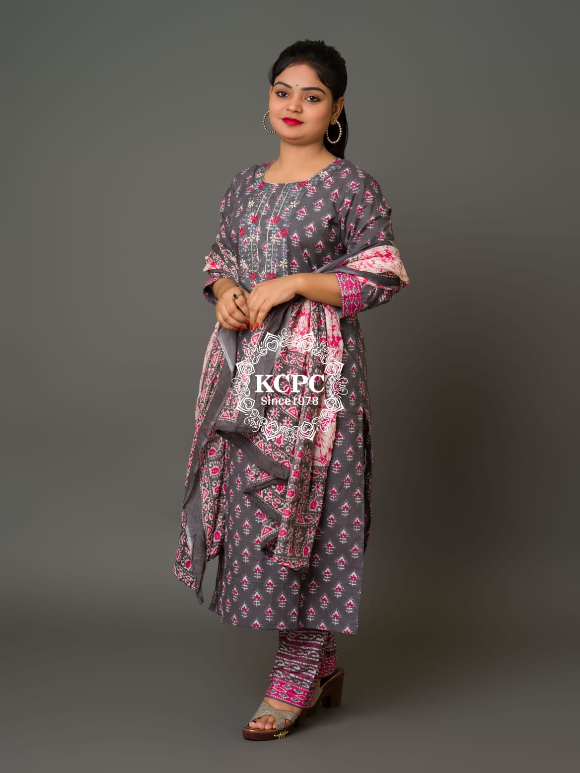 Latest New KCPC Launch Adorable Ajrakh Suit Handblock Sanganeri Print kurti set with plazo and dupatta