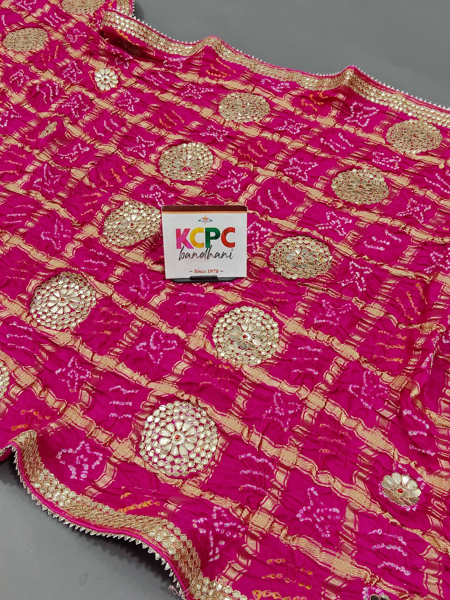 Latest New Launch Pure Gaji silk hand gotapatti work Dupatta, KCPC, Amt