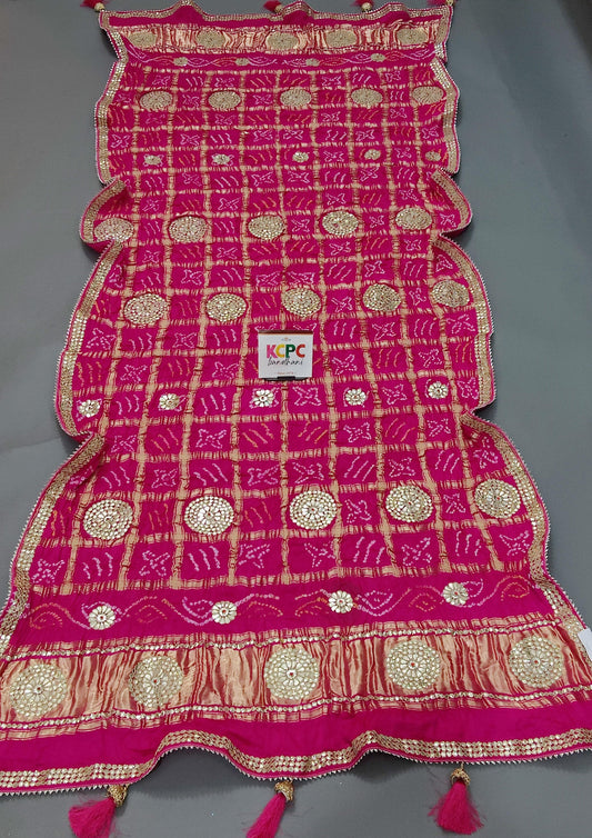 Latest New Launch Pure Gaji silk hand gotapatti work Dupatta, KCPC, Amt