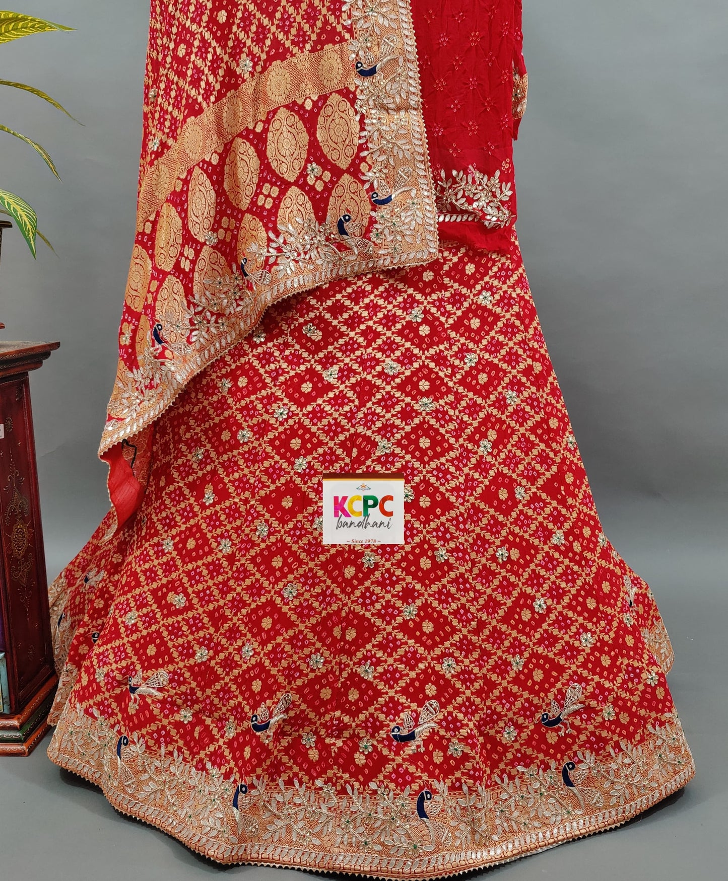 KcPc Exclusive New Pure Khaddi Georgette zaridoji Gotapatti Handwork Designer Lehenga Set,BTU