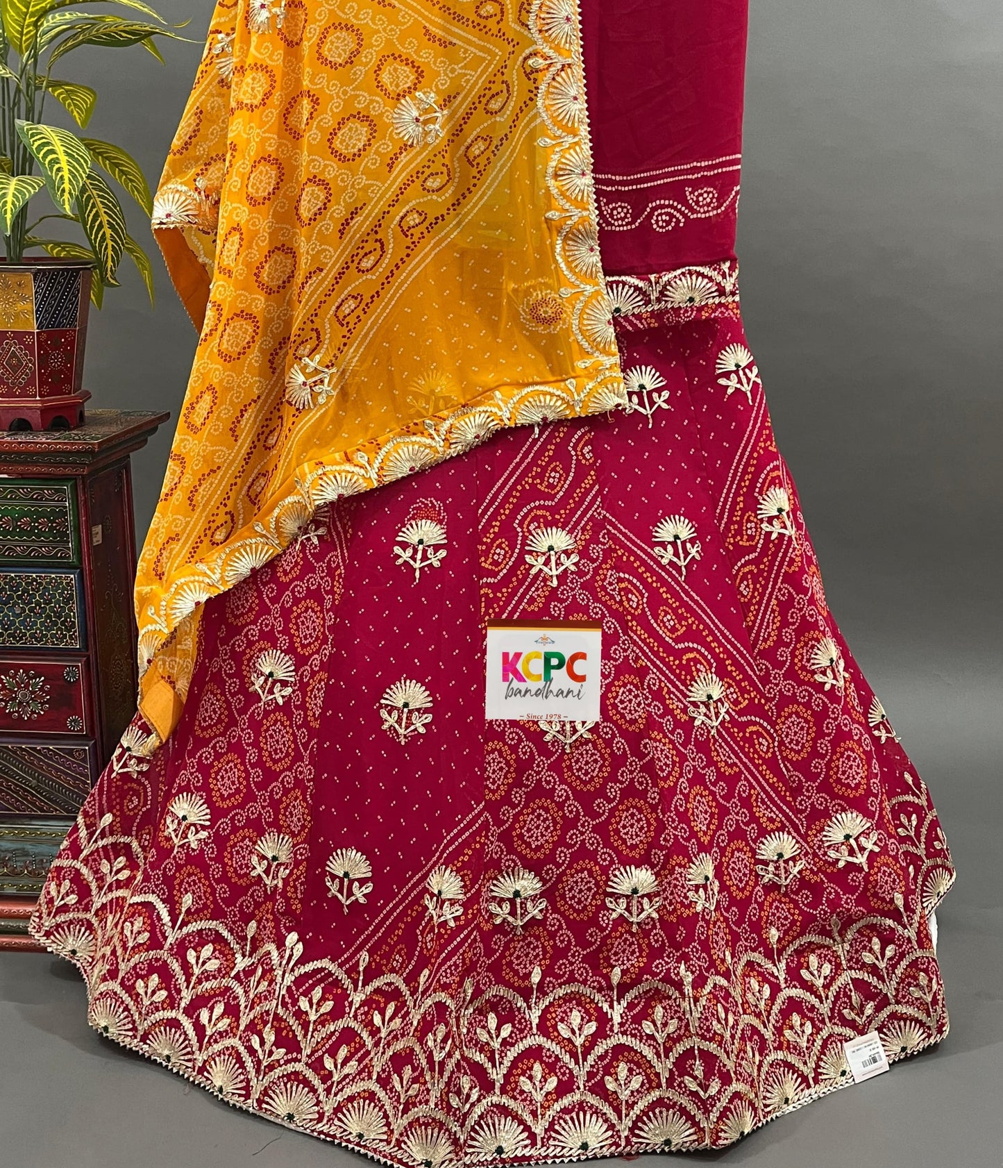 KcPc Exclusive New Georgette Bandhej With kachchi Gotapatti Work Lehenga set,ANJ