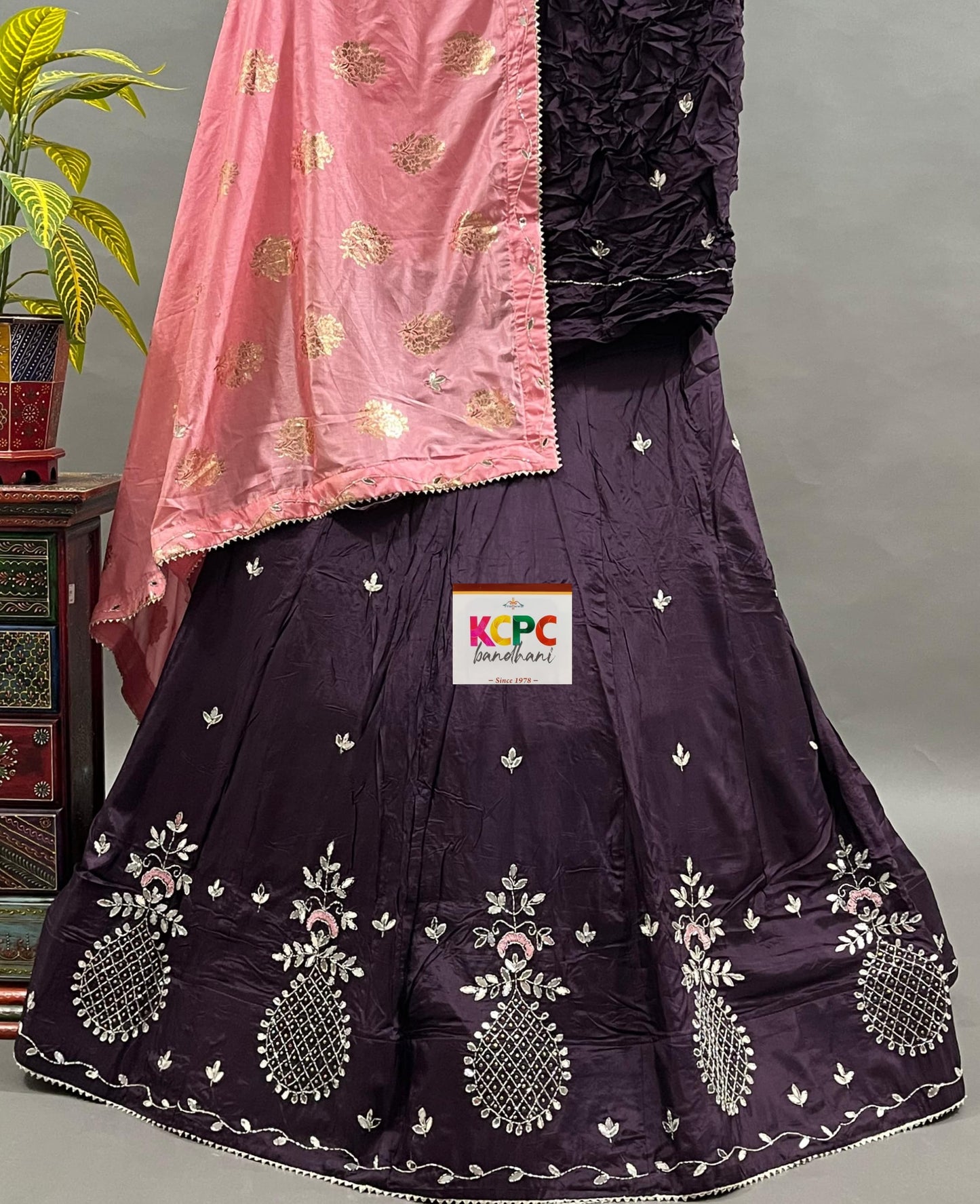 KcPc Latest New Launch Upada Chinon With Katdana Gotapatti Handwork Lehenga Set, ANJ