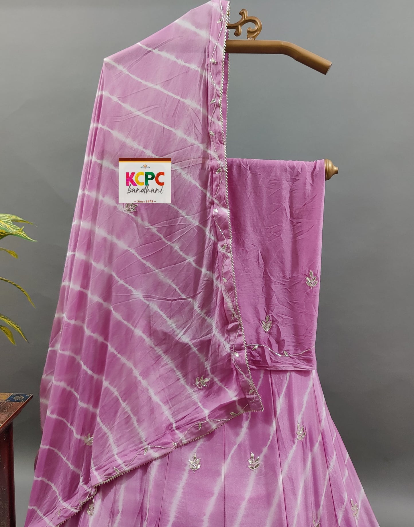 KcPc Latest New Launch Leheriya design chinon silk with katdana Gotapatti Handwork Lehenga set,RAJ