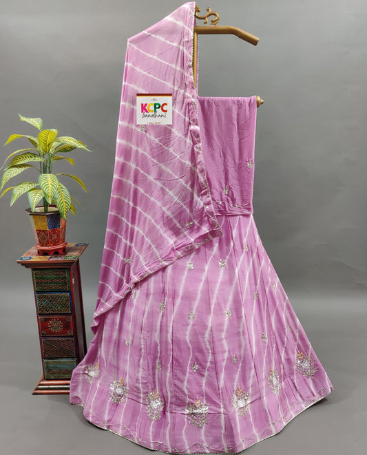 KcPc Latest New Launch Leheriya design chinon silk with katdana Gotapatti Handwork Lehenga set,RAJ