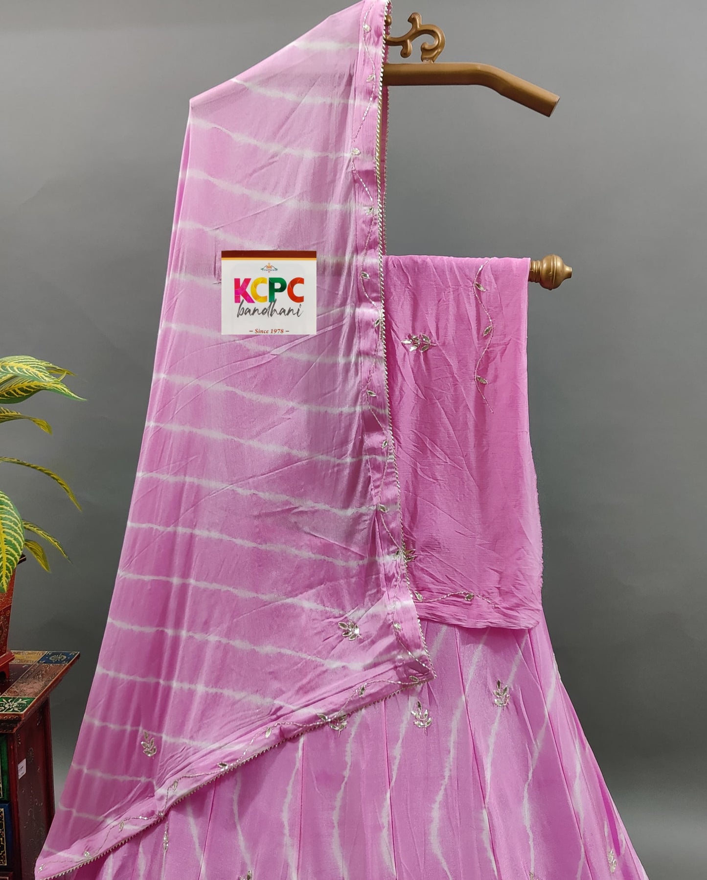 KcPc Latest New Launch Leheriya Design Chinon silk with katdana Gotapatti Handwork Lehenga set,RAJ