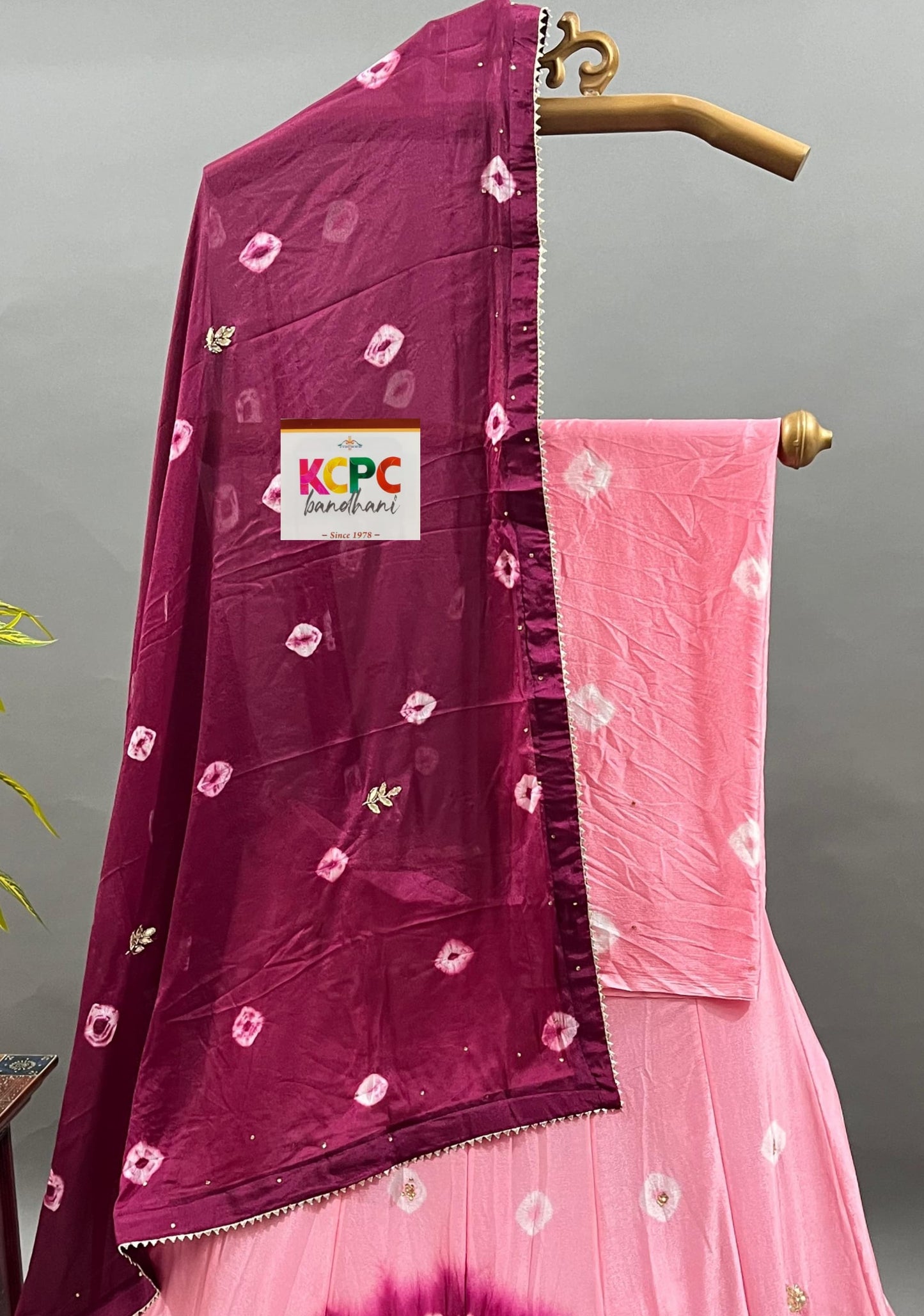 KcPc New launch Chinon Rajasthani Lahariya Bandhej Design With katdana Gotapatti Work Lehenga set,RAJ