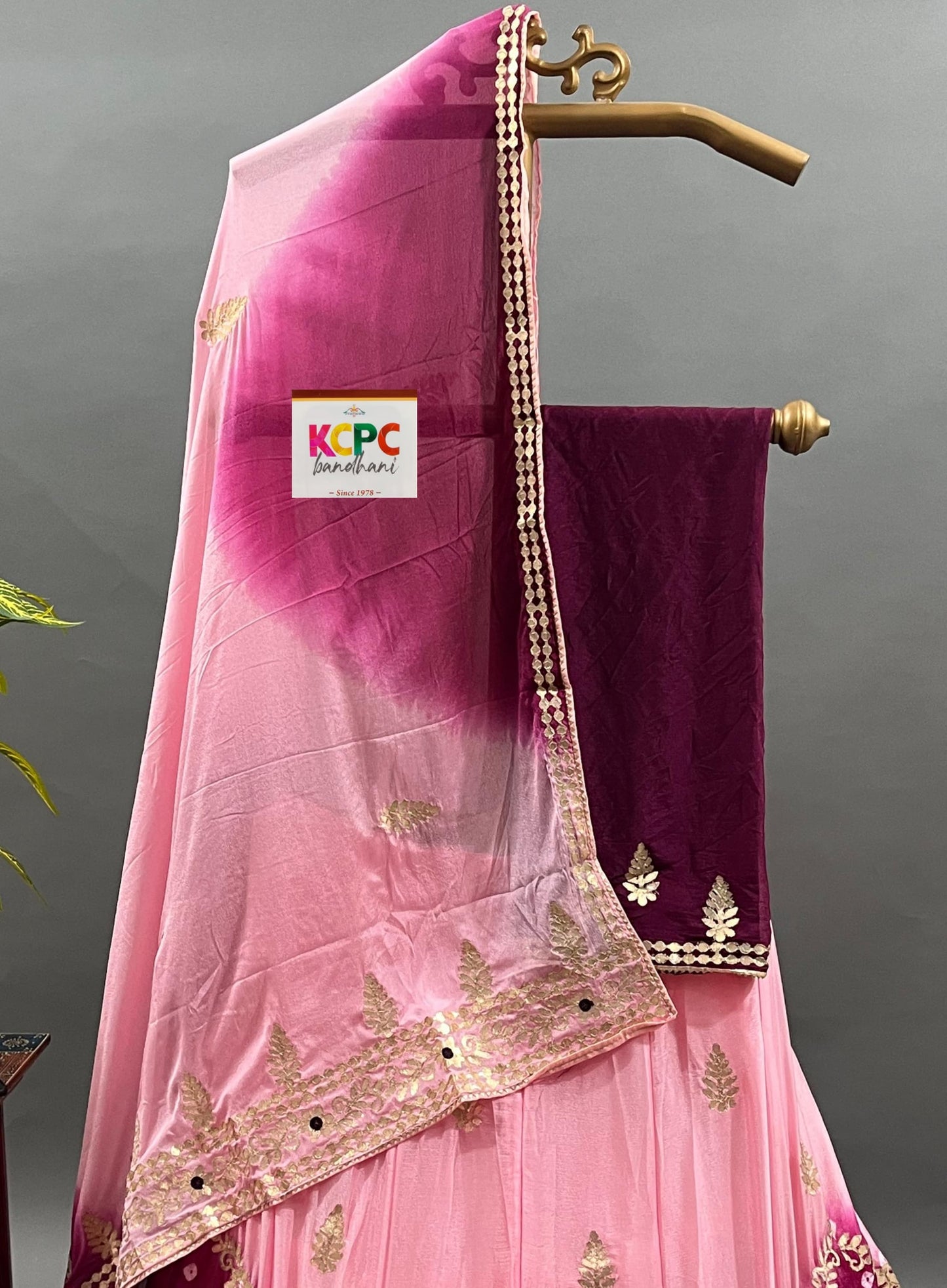 Latest New Pure Chinon Beautiful Jaipuri Bandhej Gotapatti Work Lehenga Set, RAJ