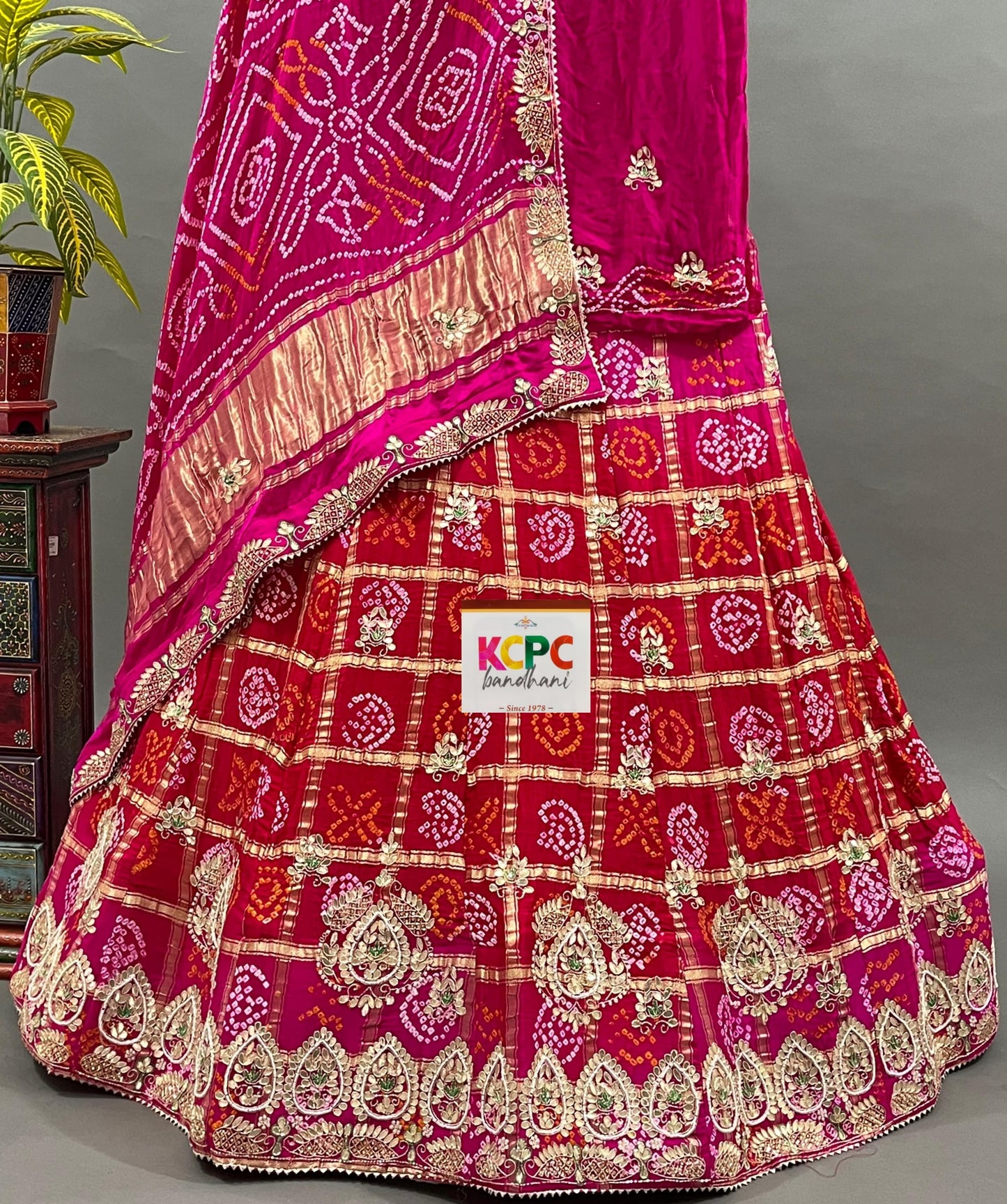 KcPc New Launch Pure Gaji silk Gotapatti Handwork Designer Lehenga Set,BTU