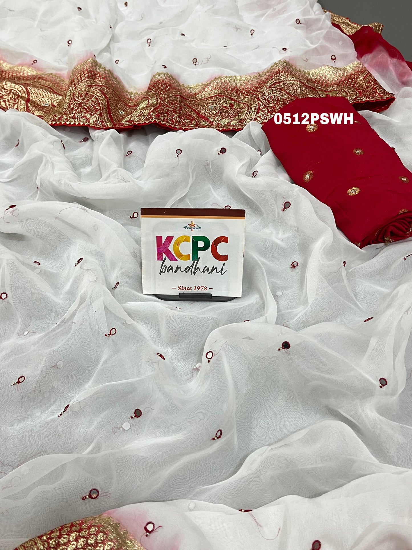 KcPc New Pure Soft Organza Mirror Sequence Work Banarasi Border Saree with Blouse,NSJ