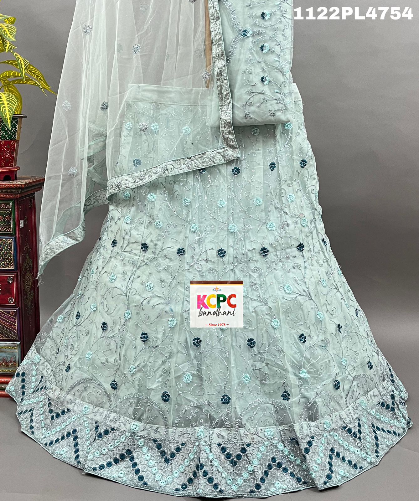 KCPC New Net Sequences embroidery Lehenga set