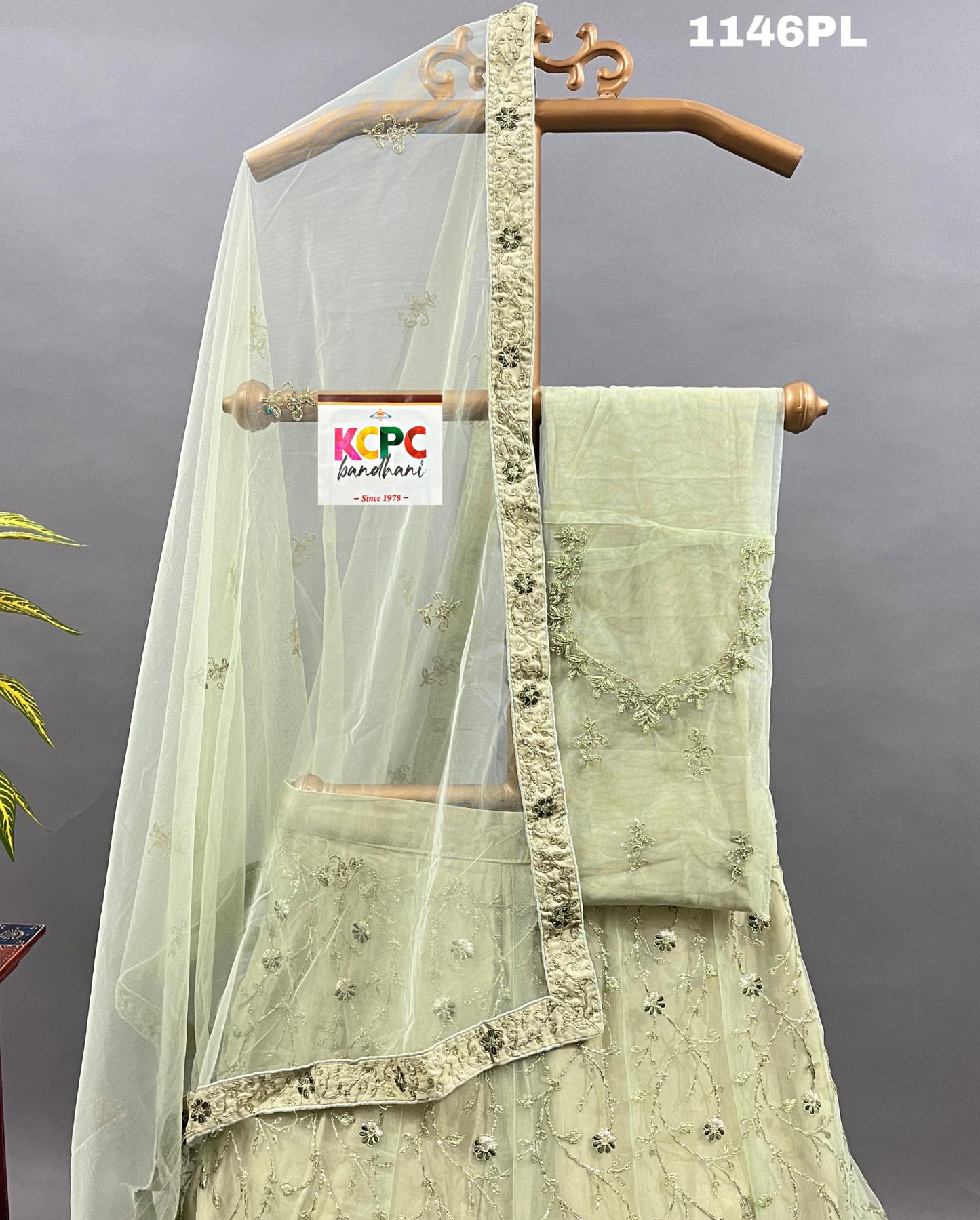 KCPC New Net Sequences embroidery Lehenga set