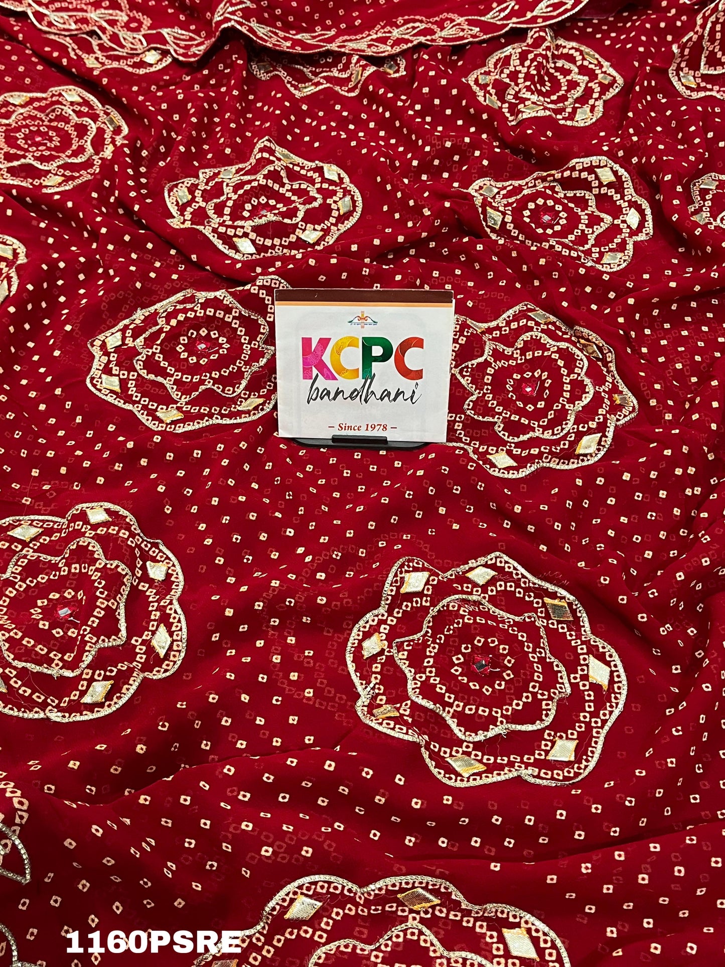 KCPC Exclusive New launch pure Georgette Bandhani Kacha Gotapatti Work Saree With Blouse,AMT