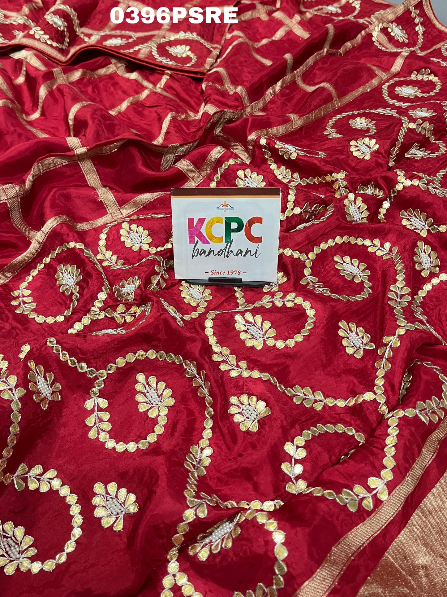 KCPC New Beautiful Semi Gaji Silk Gotapatti Work Saree With Blouse