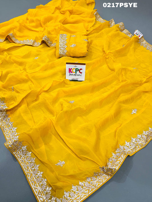 KCPC New Ho Silk Gottapatti Work saree With Blouse