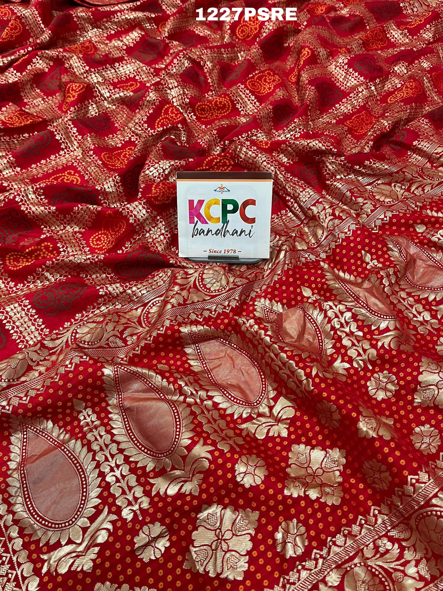 KcPc Latest New H O Silk Bandhni Heavy Zari Weaving Saree With Blouse