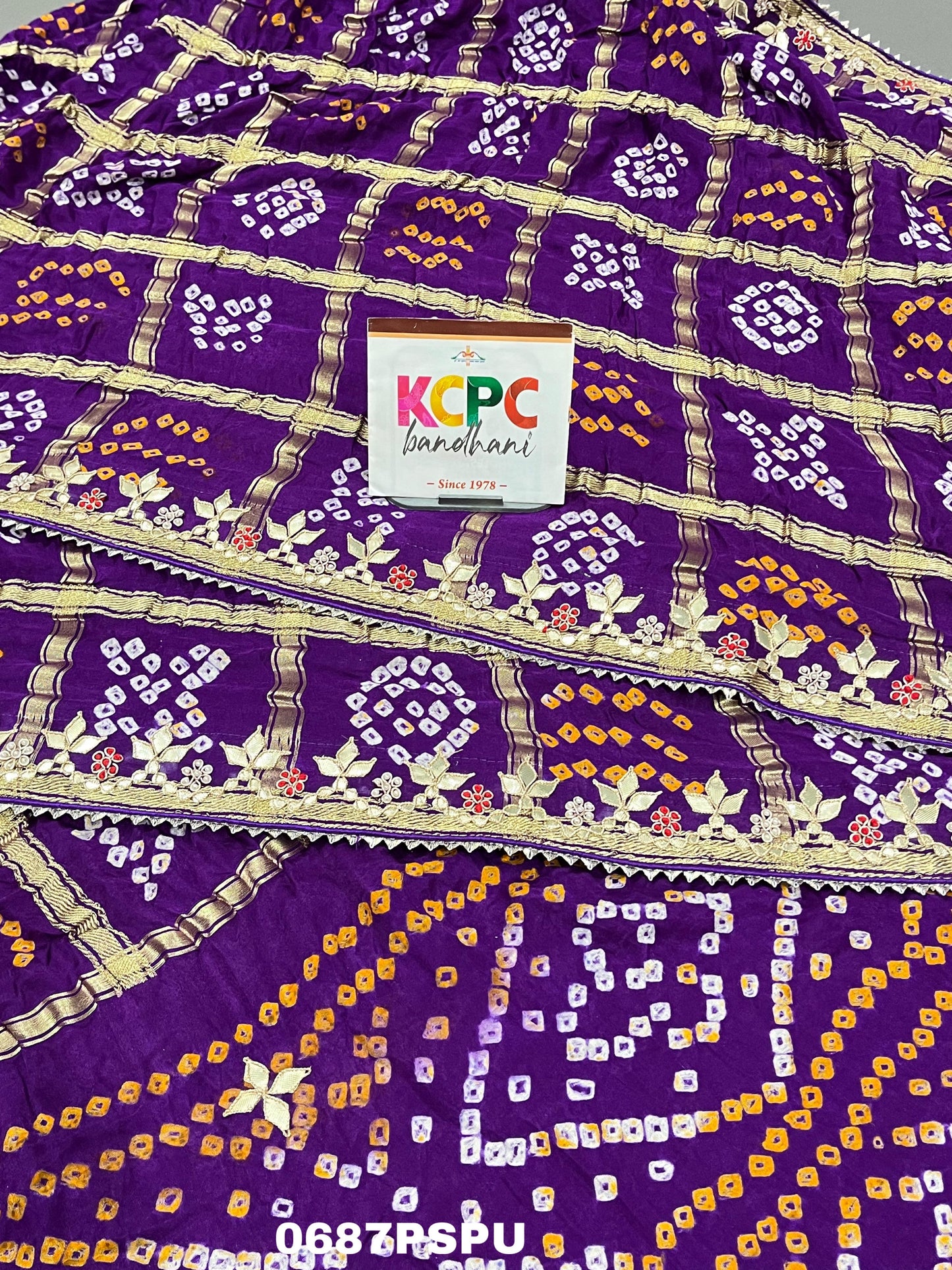 KcPc Latest New Pure Gaji silk Bandhani Hand Gotapatti Work saree With Blouse,AMT