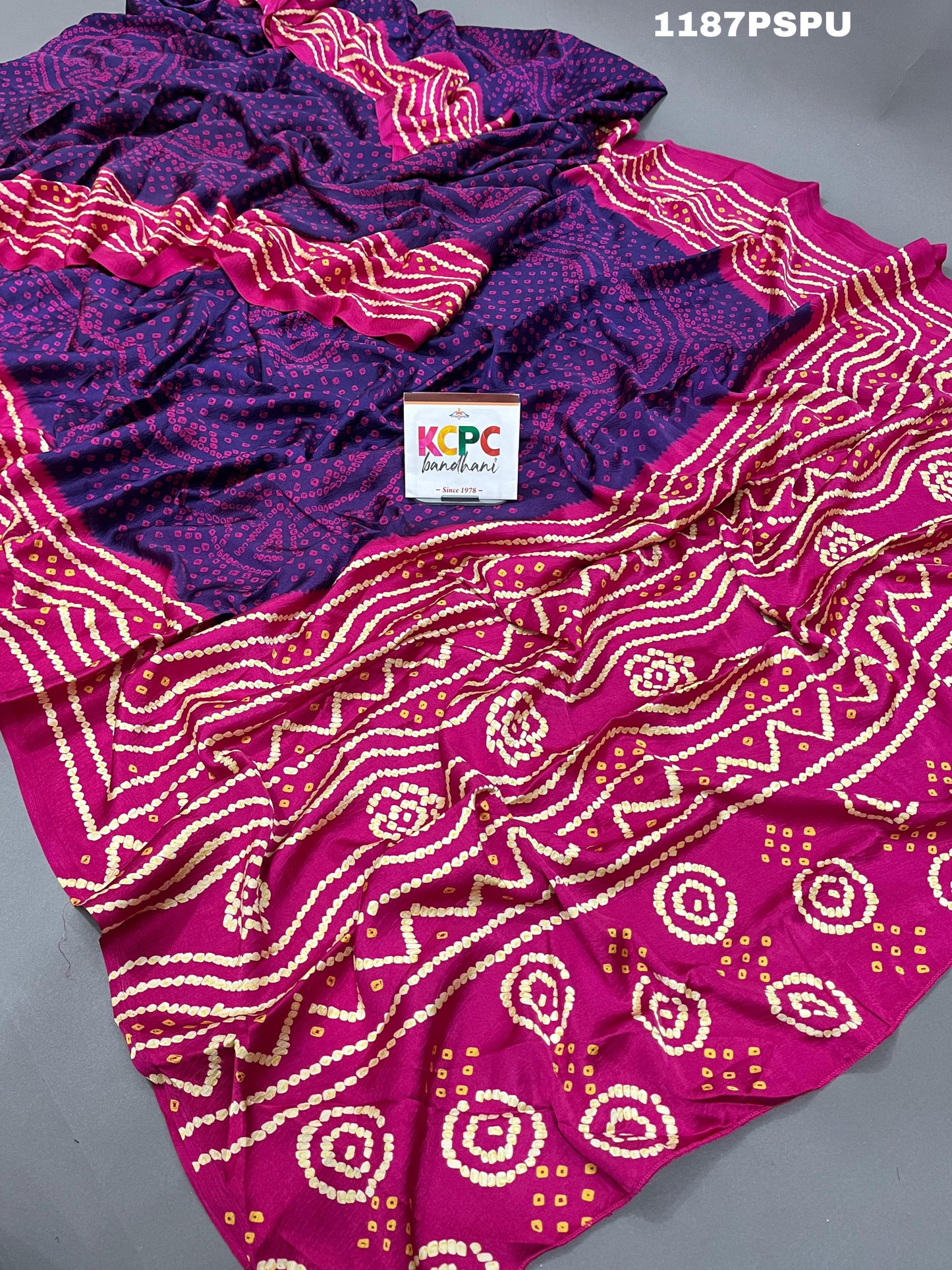 KCPC Launching New Chinon Silk Bandhani Saree,APL