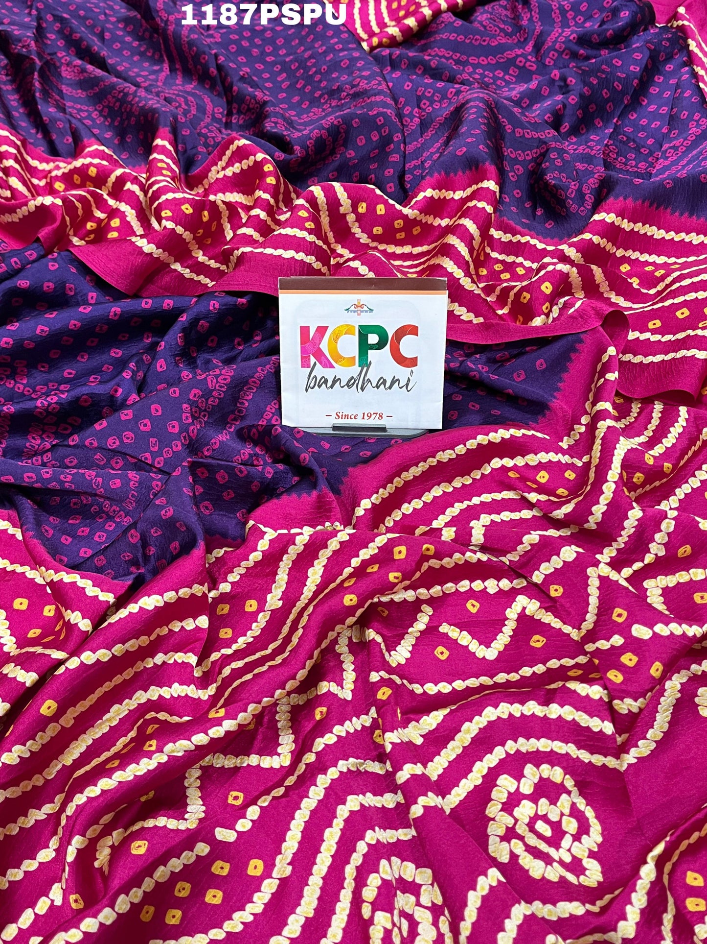 KCPC Launching New Chinon Silk Bandhani Saree,APL