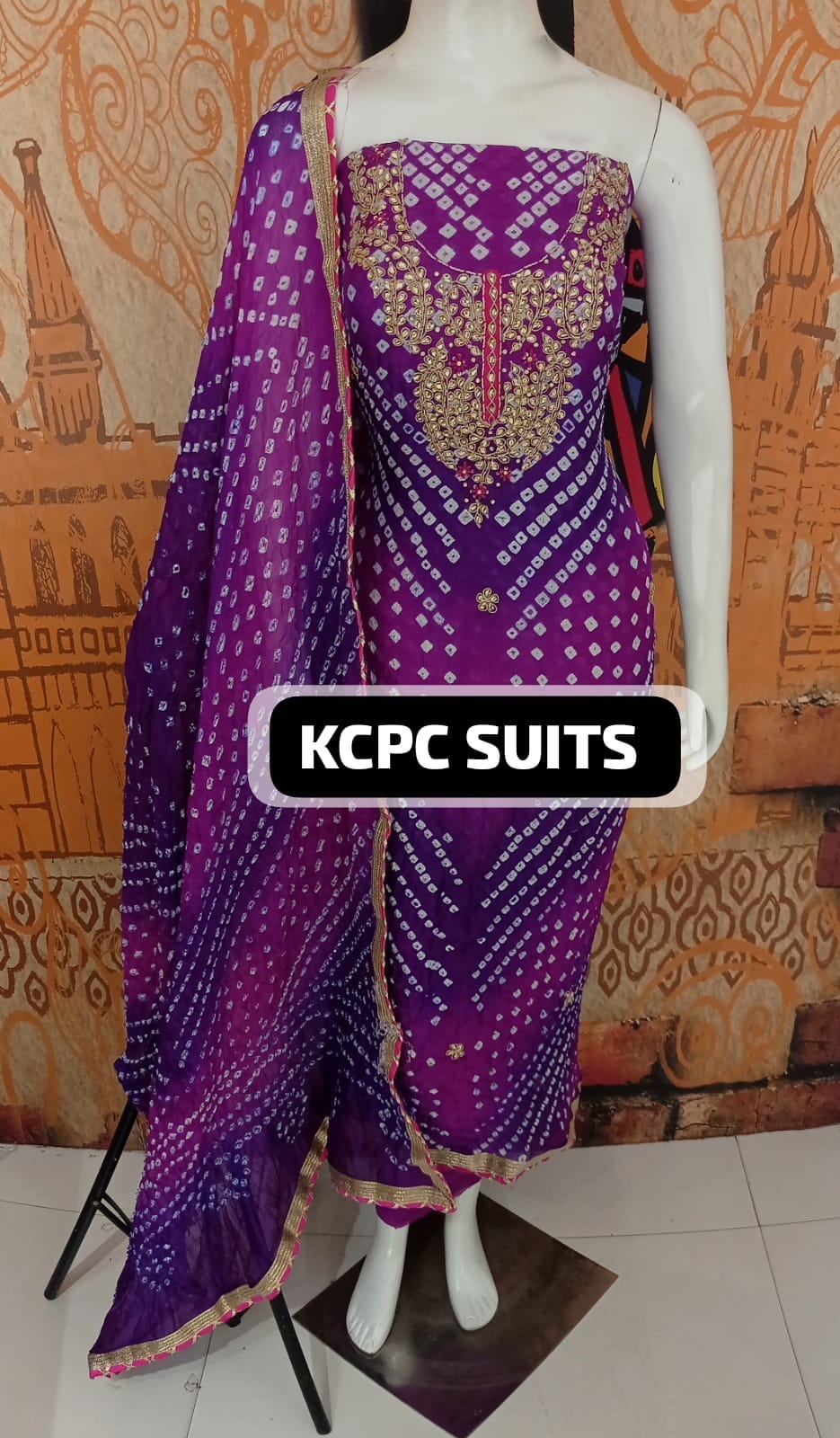 KcPc New Art Silk Bandhani GotapattiWork Salwar suit,KML