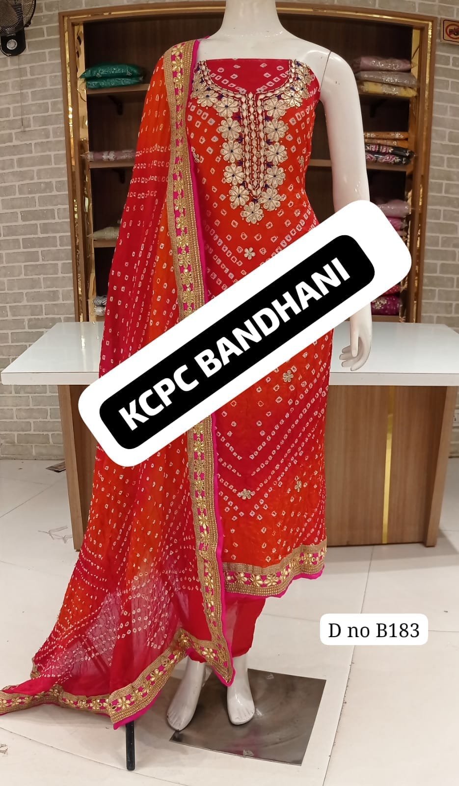 KcPc New Art Silk Bandhani GotapattiWork Salwar suit,KML