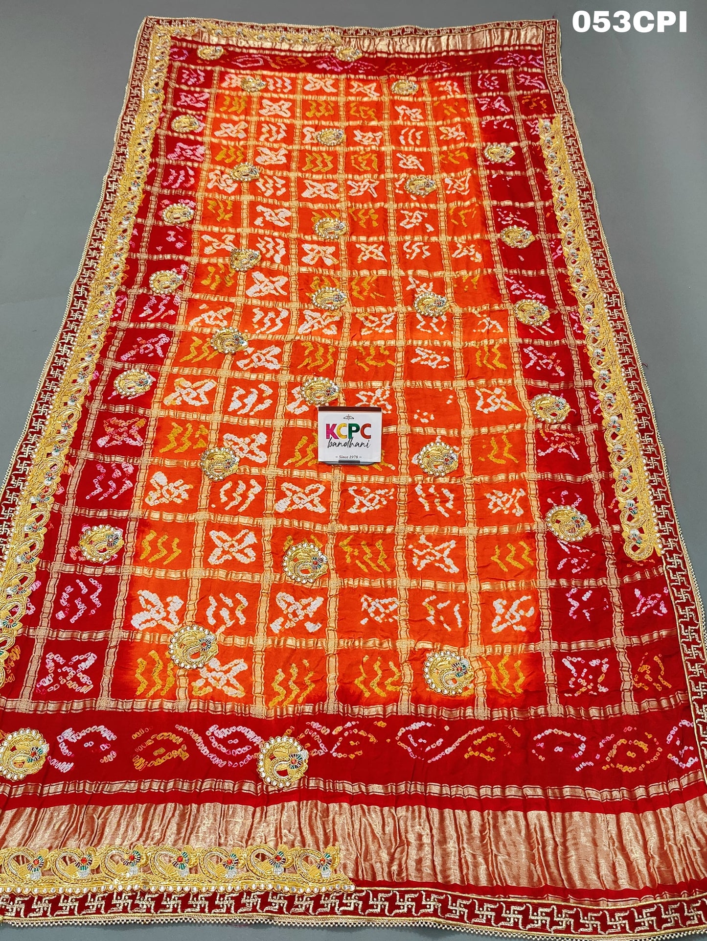 Exclusive Pure Gaaji Silk Gharchola Bandhni Odhna,OR, KC