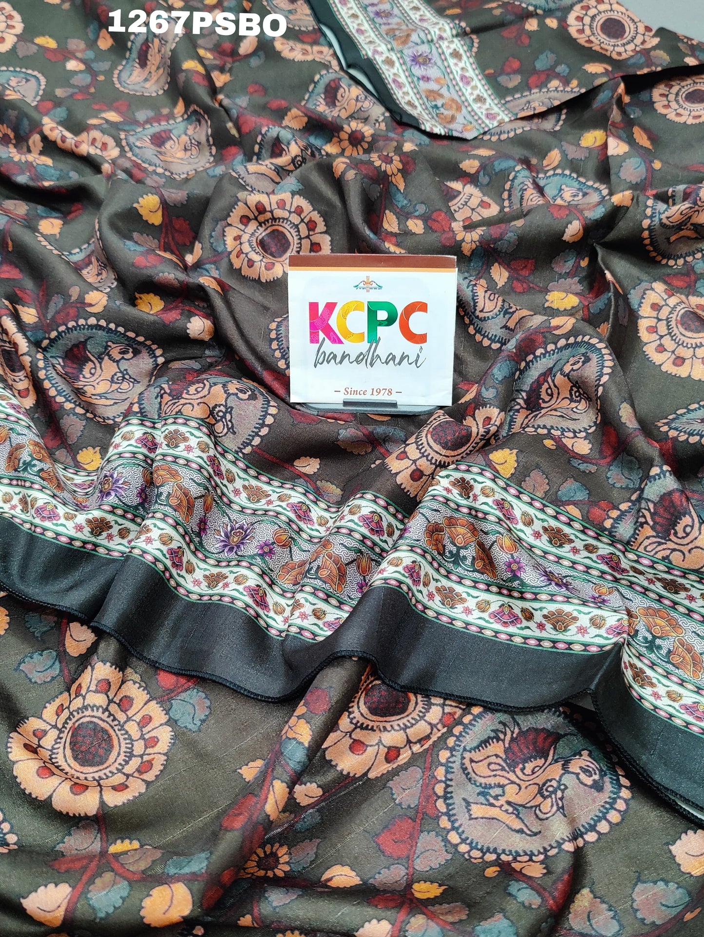 KcPc New Cotton Silk Kalamkari printed Saree With Blouse,APL