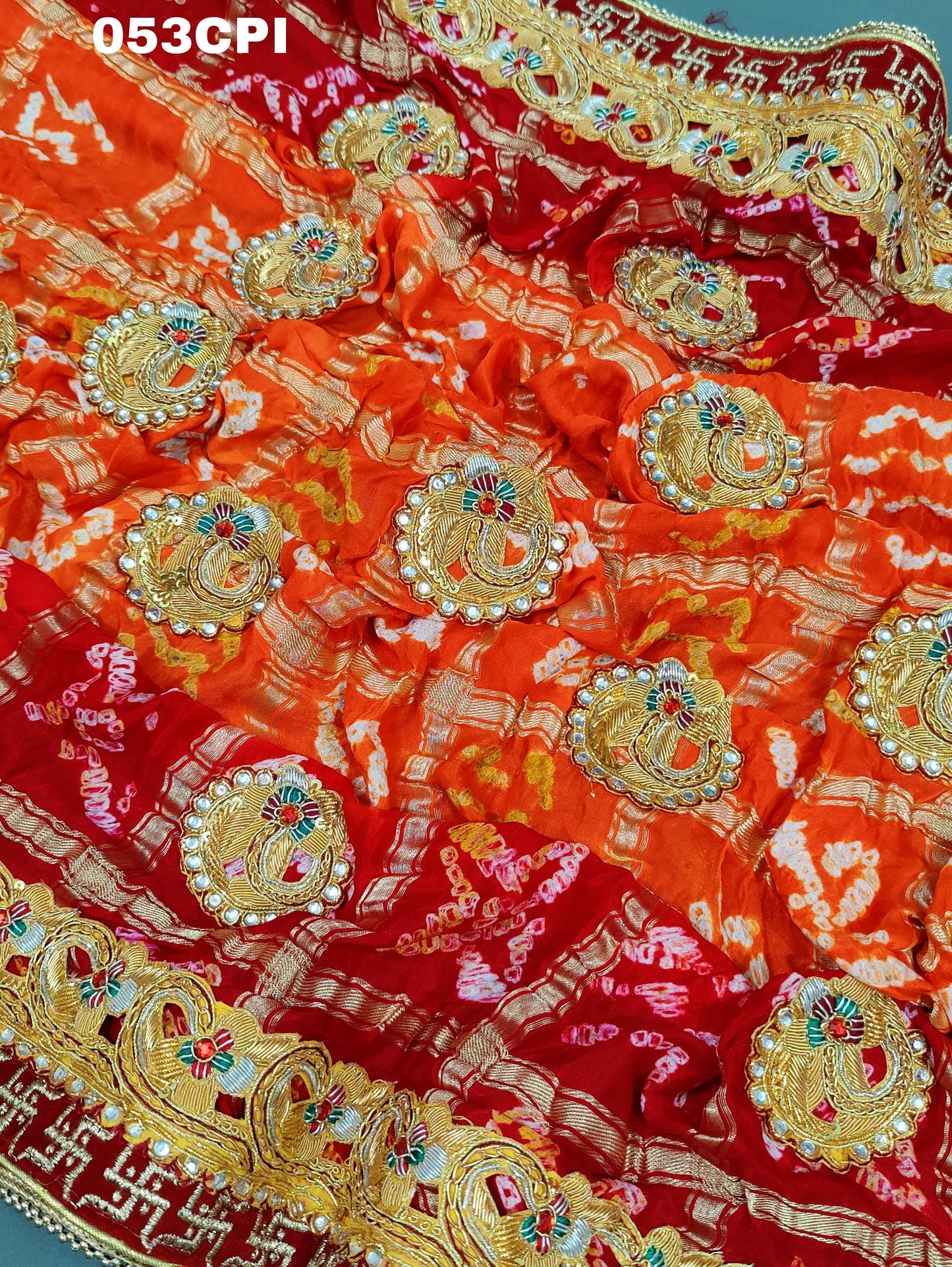 Exclusive Pure Gaaji Silk Gharchola Bandhni Odhna,OR, KC