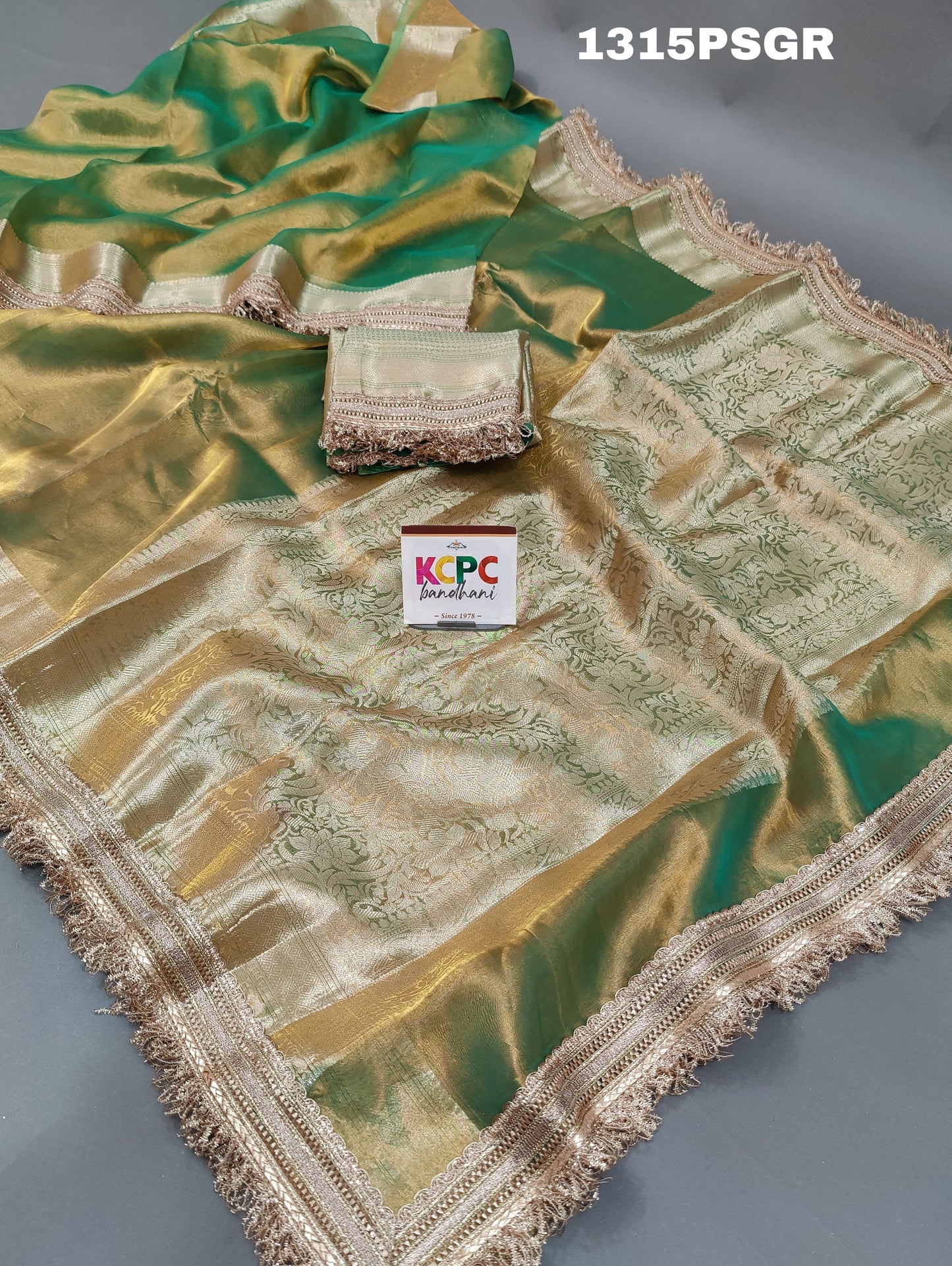 KcPc Pure Banarasi Handloom Heeramandi Look Katan Silk Tissue Fabric Saree,INA