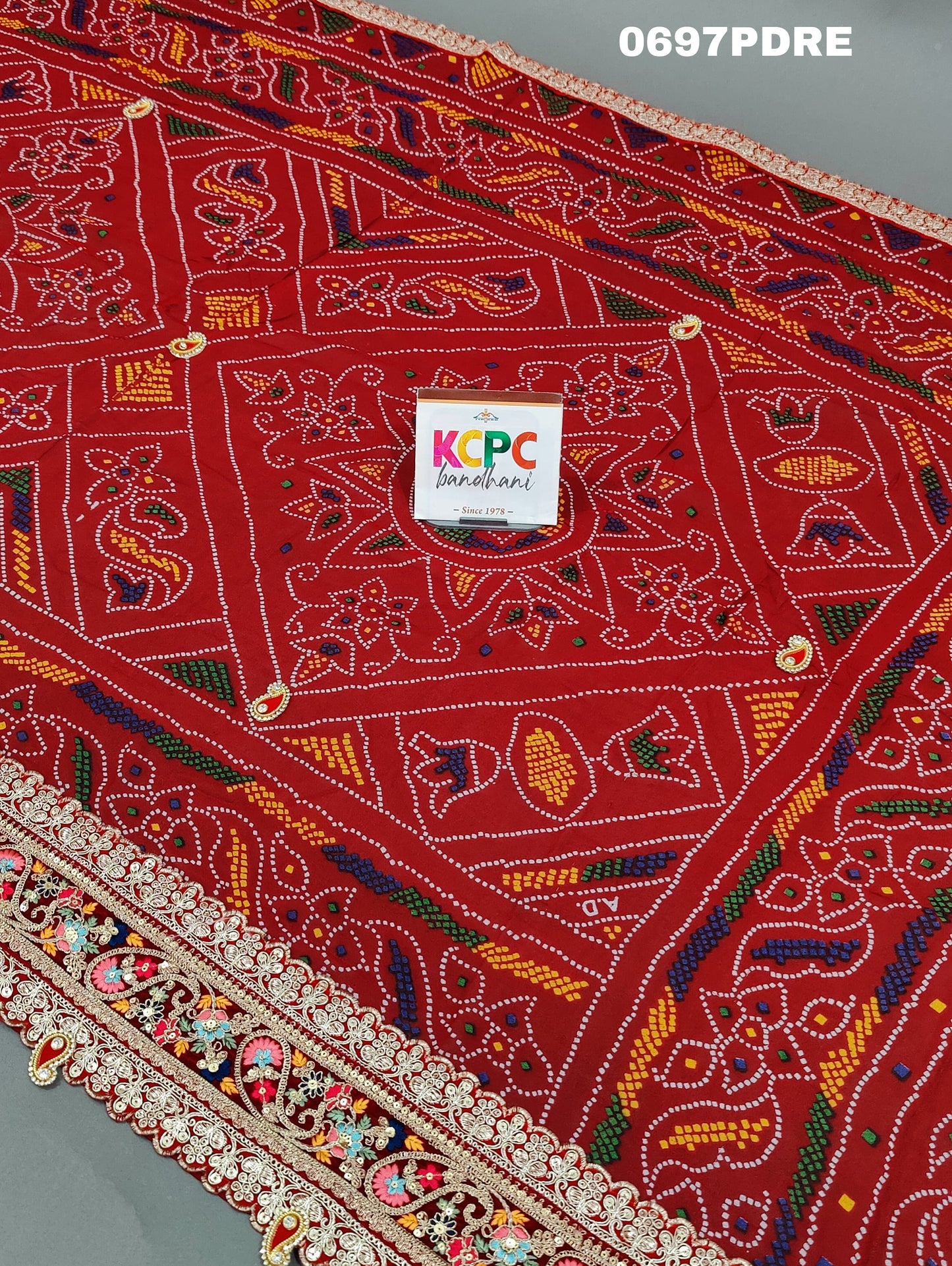 KcPc New Marwadi Chunri pure Georgette with kashida embroidery Border