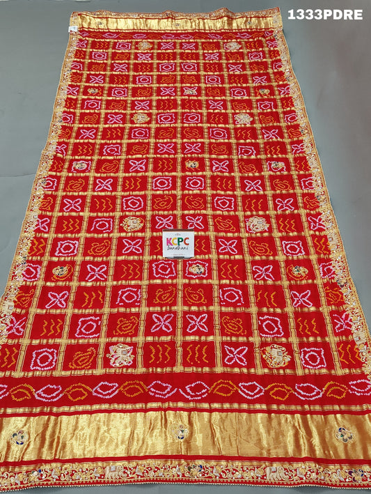 KcPc New Marwadi Chunri pure Gaji Silk With Zardoji Work Dupatta