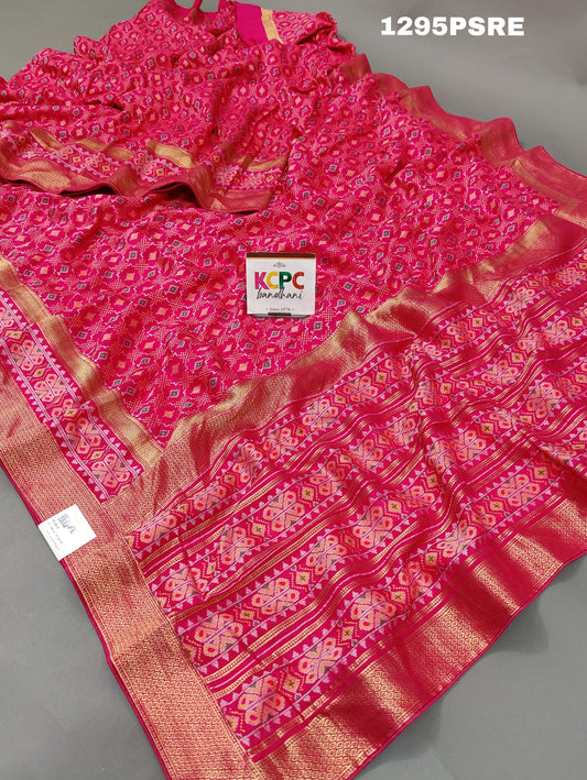 KcPc New Patan Patola silk Handloom Banarsi Border Weaving Meenakari Saree,VML