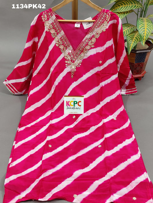 KcPc Pure Chinon Zardoji Work Straight Kurtis