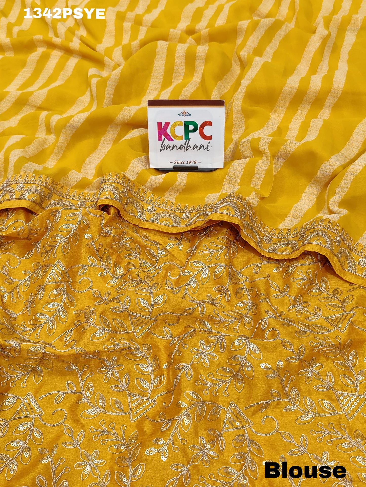 KcPc New Georgette lahariya embroidery design border saree,BHA