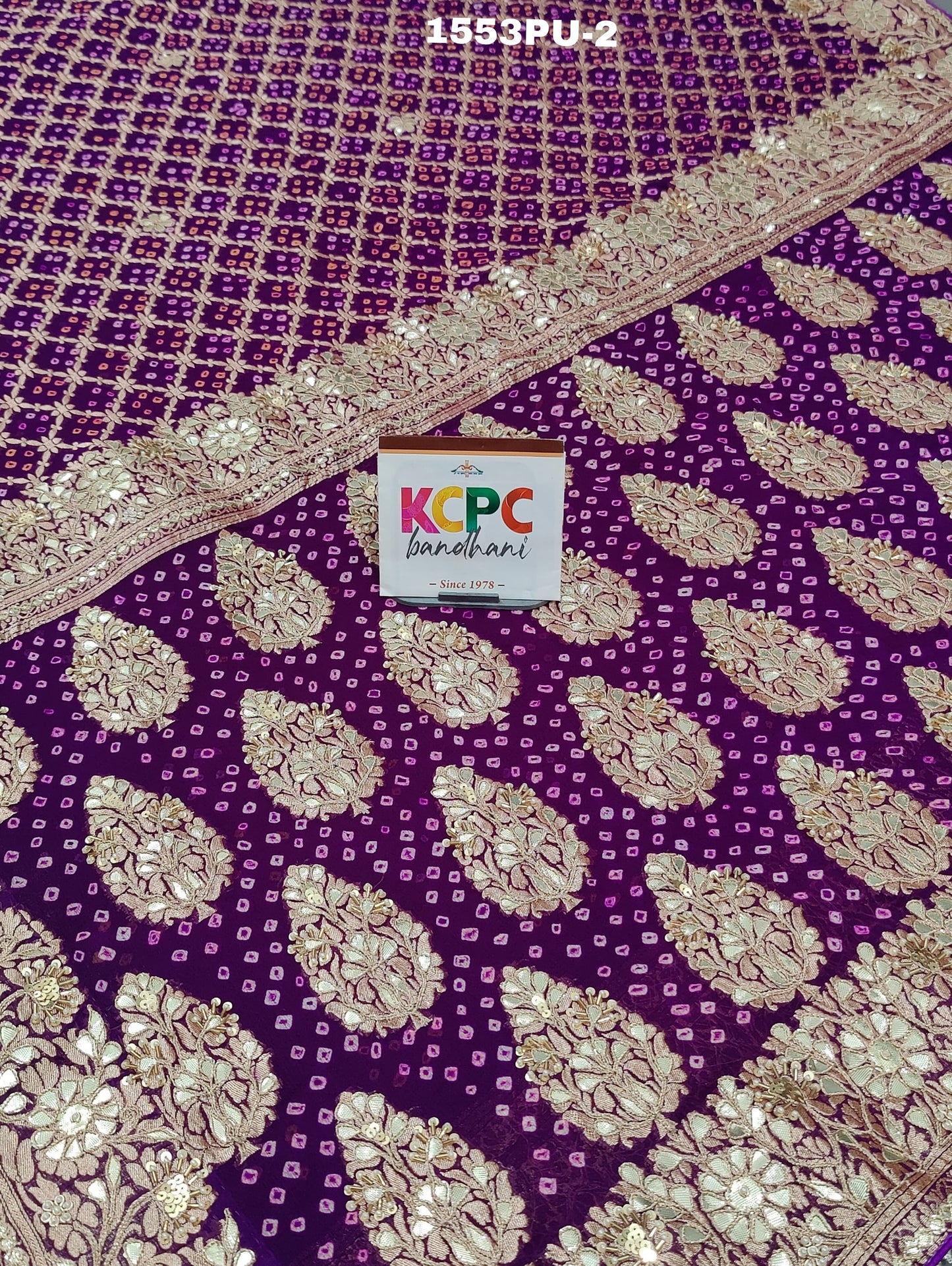 KcPc New Pure khaddi Georgette Gotapatti work saree,AMT