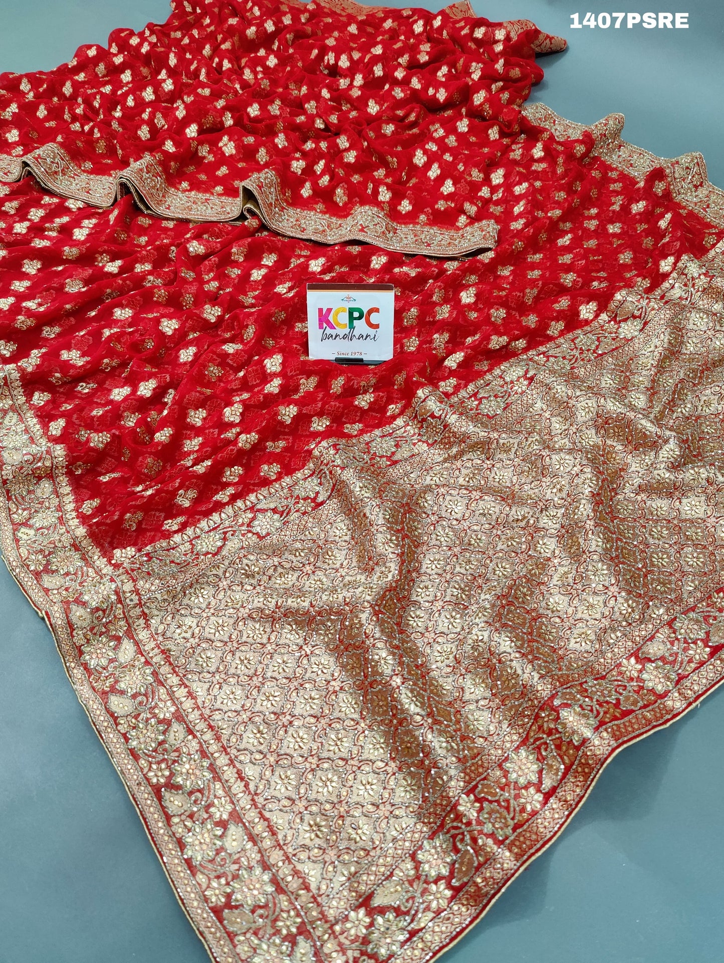 KcPc New Pure Georgette Banarsi Handloom weaving kundan work saree,MAHA