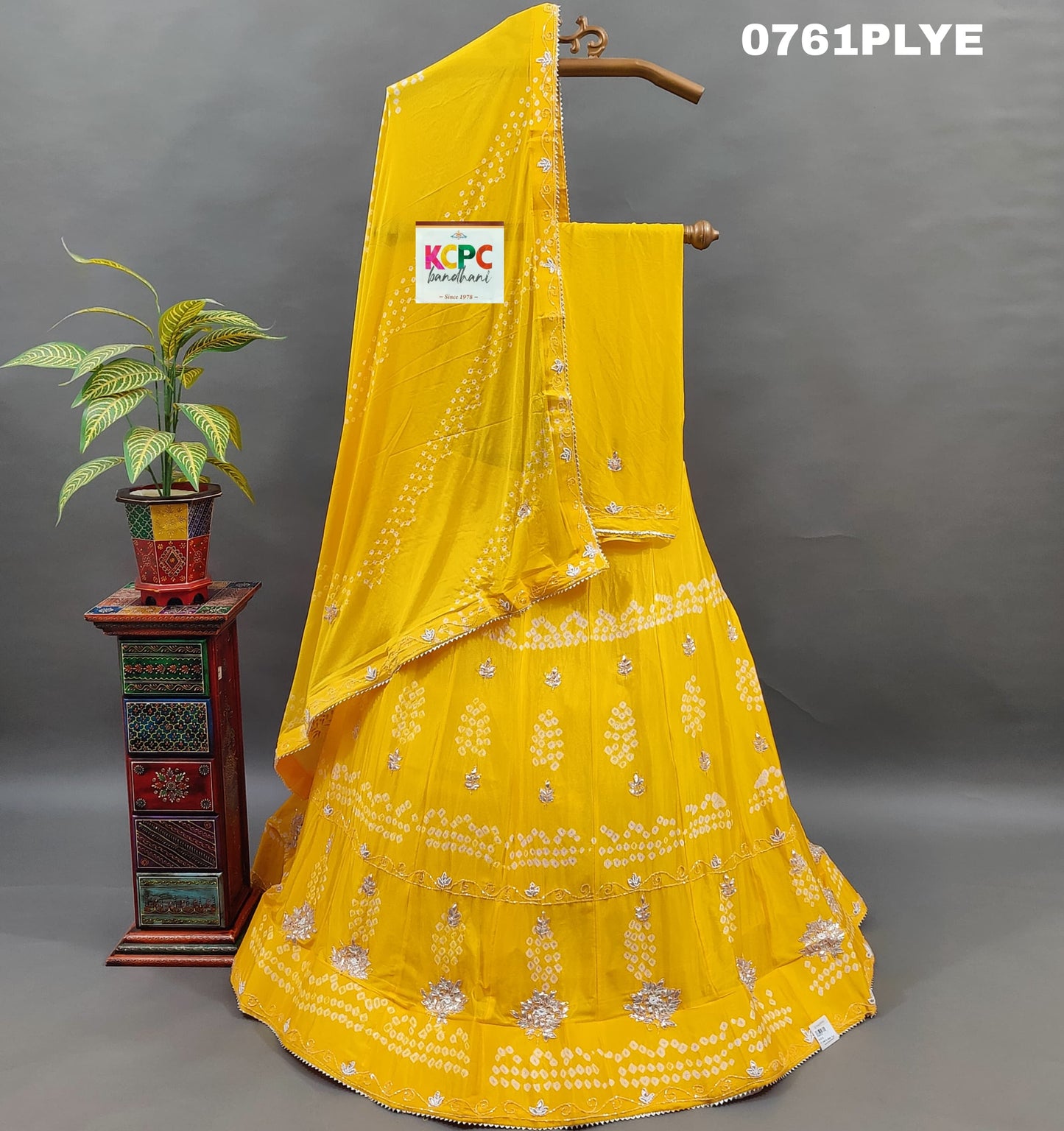 KcPc New Chinon  Bandhani Cutdana Gotapatti work lehenga Set ,RAJ