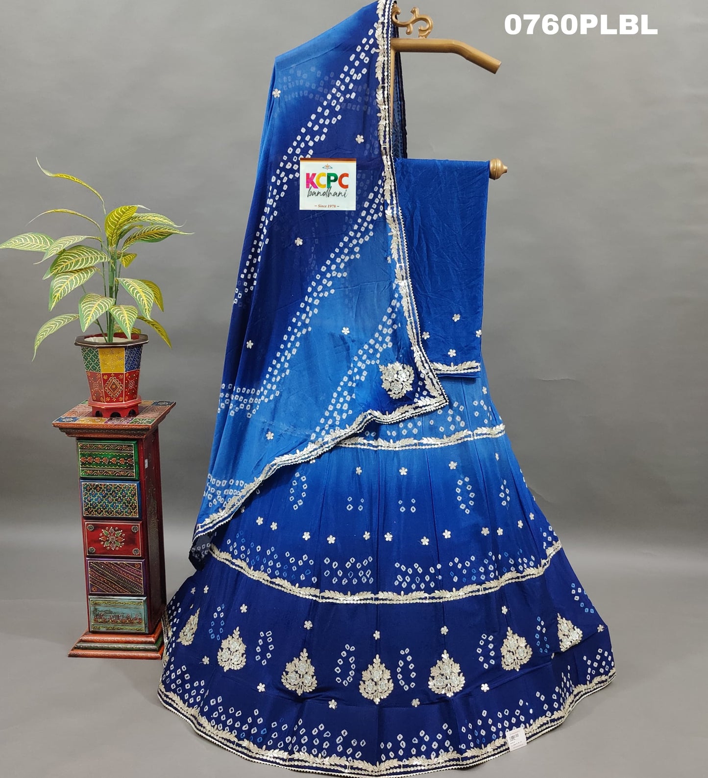 New Chinon Double Shade Bandhani Gota pati work Lehenga Set ,RAJ