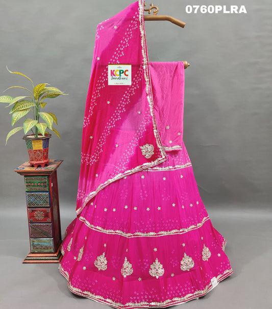 KcPc New Chinon Double Shade Bandhani Gotapatti work lehenga Set ,RAJ