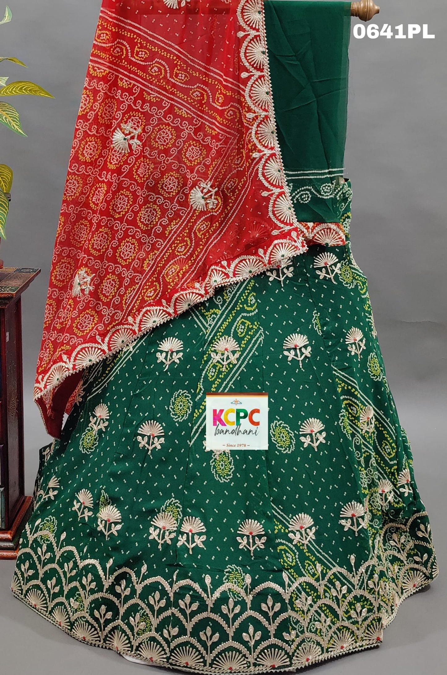 KcPc New Pure georgette  bandhani kacha gotapatti work lehenga Set ,RAJ