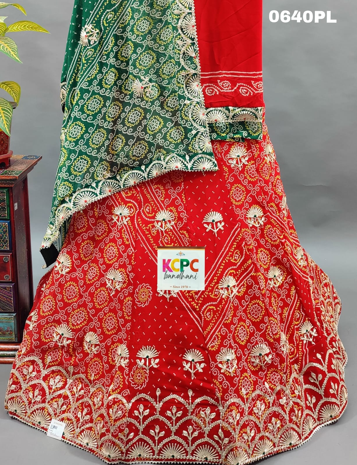 KcPc New Pure Georgette  Bandhani kacha Gota pati Work Lehenga ,RAJ