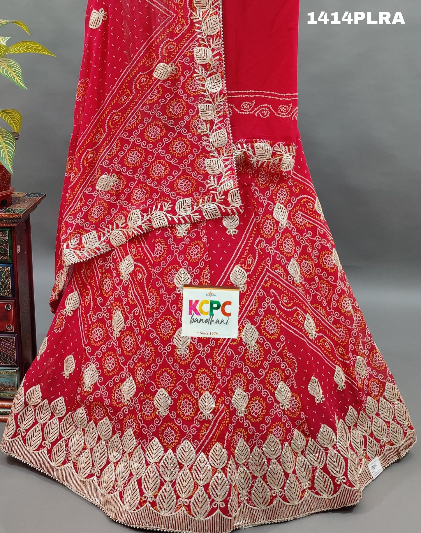 New Pure georgette chunri print kacha gotapatti work lehenga Set ,RAJ