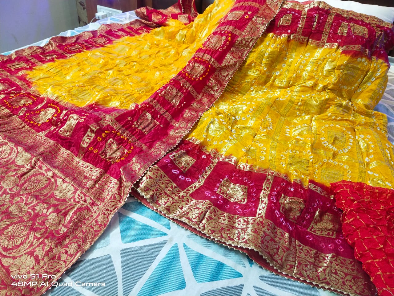 Latest Ghatchola Bandhani Rajasthani Lahanga With Bandhej Dupatta Nr Kml Yallow Red Lehenga