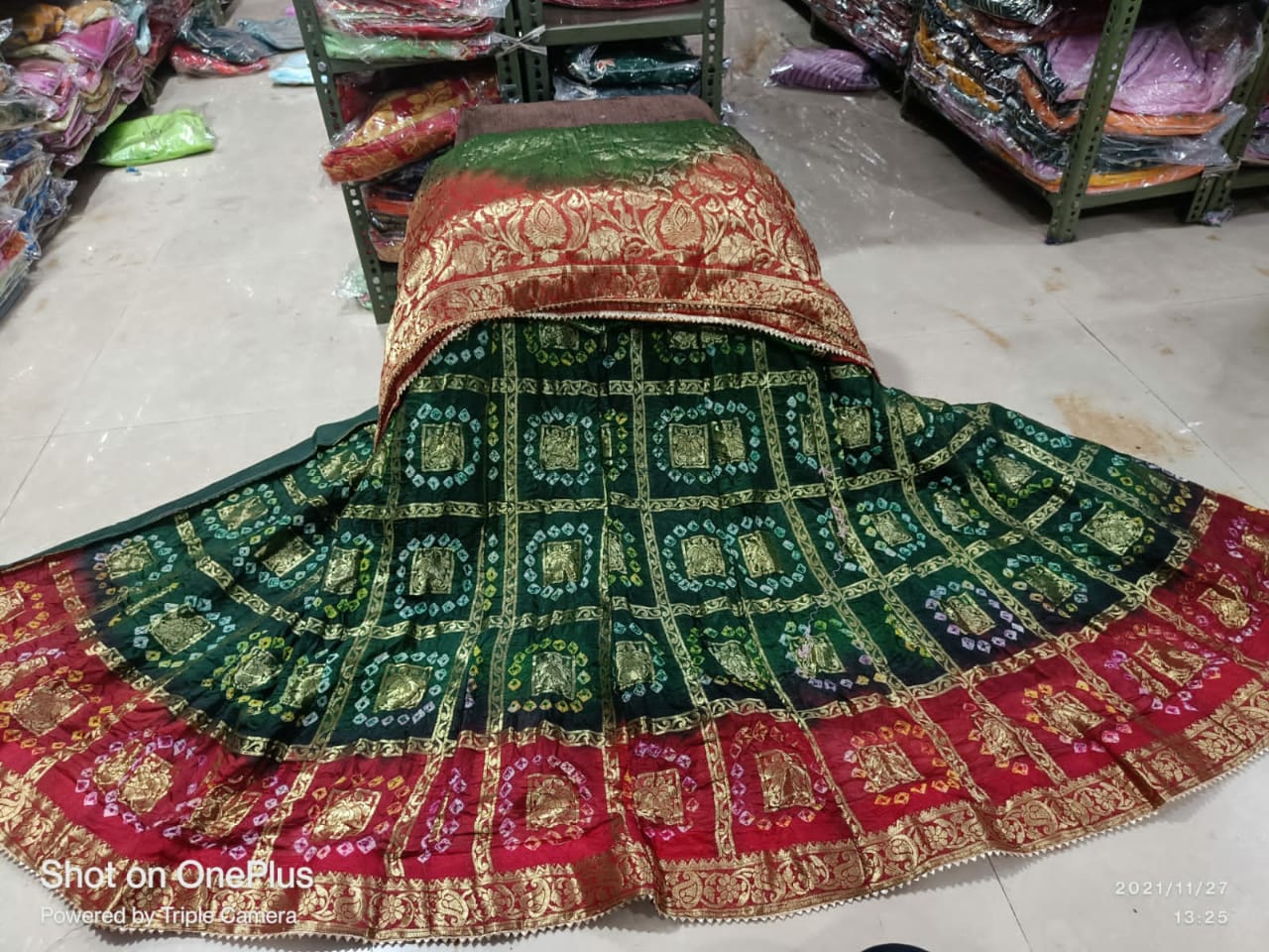 Latest Ghatchola Bandhani Rajasthani Lahanga With Bandhej Dupatta Nr Kml Green Red Lehenga