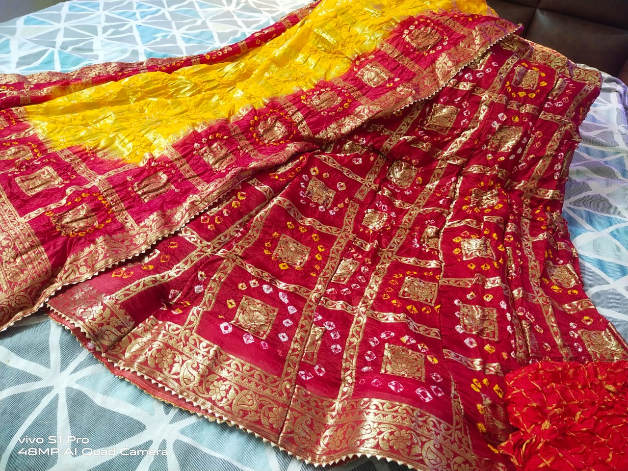 Latest Ghatchola Bandhani Rajasthani Lahanga With Bandhej Dupatta Nr Kml Red Yallow Lehenga