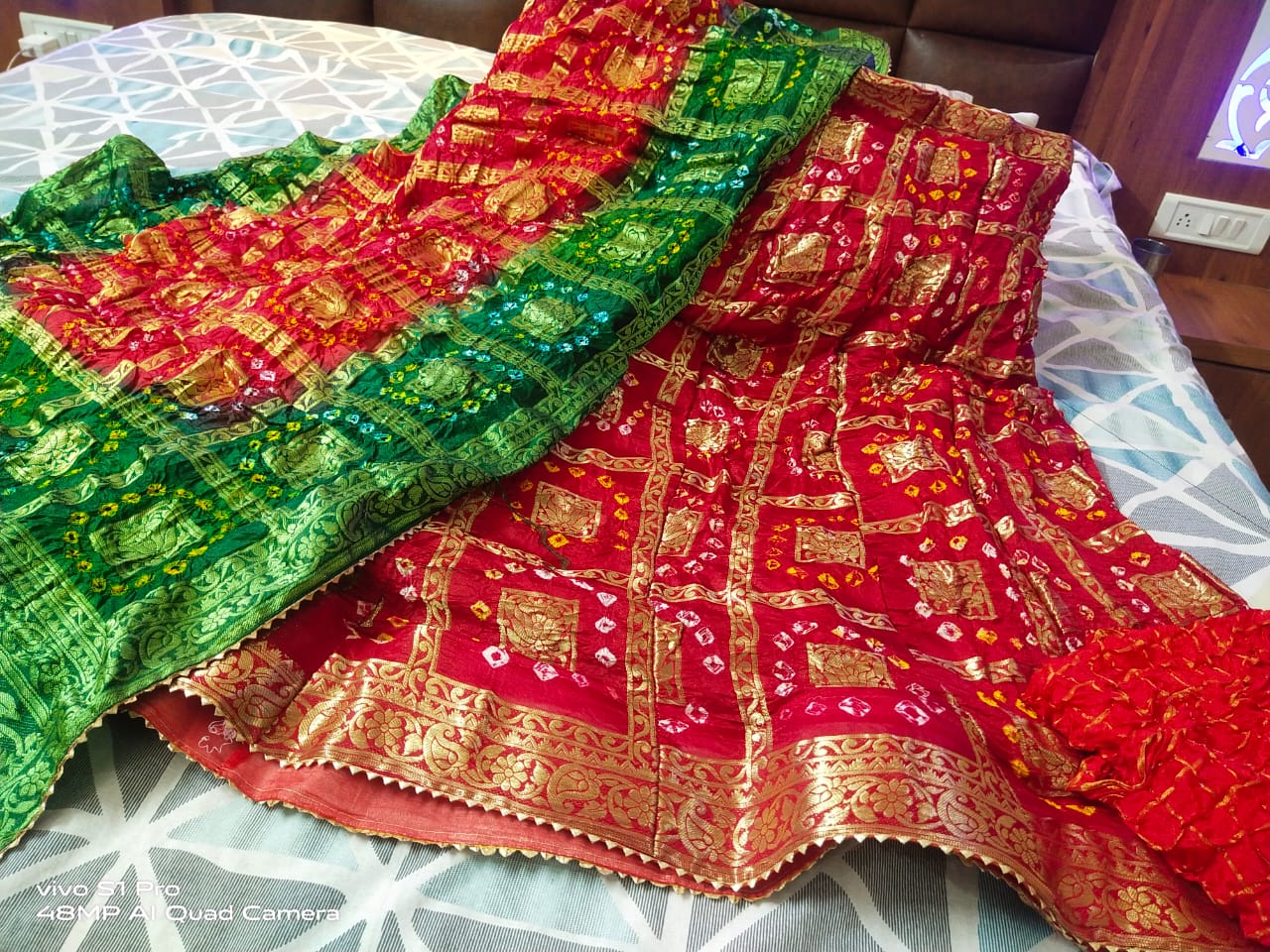 Latest Ghatchola Bandhani Rajasthani Lahanga With Bandhej Dupatta Nr Kml Red Green Lehenga