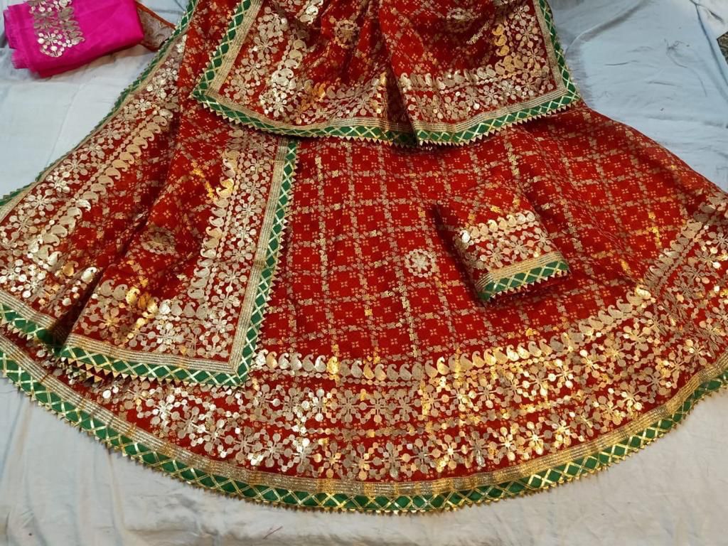 Rajasthani Kota Doria Gota Patti Work Lehengas Set Or Kml Lehenga