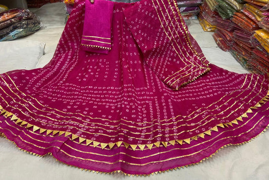 Latest Jaipur Chunri Style Kota Doriya Gota Pathi Lehengas Nr Kml Rani Lehenga